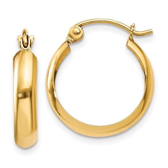 14k Polished 3.5mm Hoop Earrings,All Products : American Fashion Style Bags On Sale